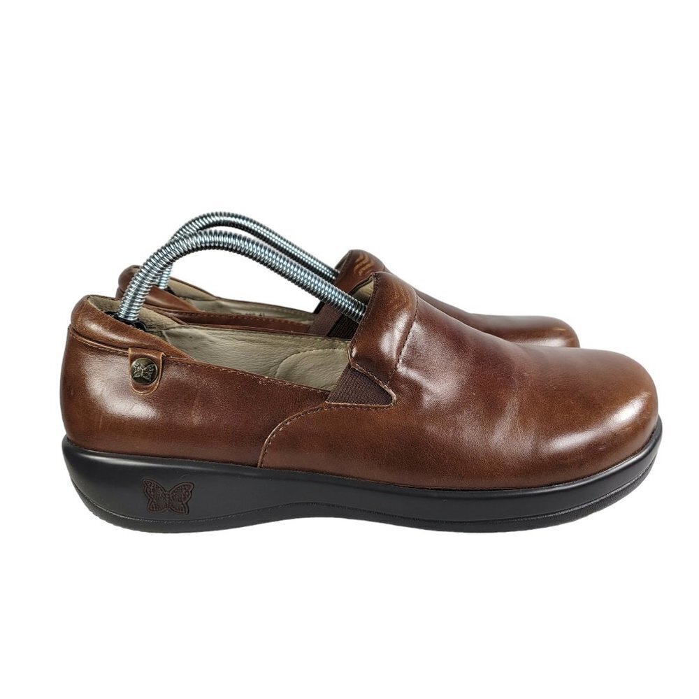 Alegria by PGLite Choco Brown Leather Slip-On Comfort Work Shoes 41/10.5-11
